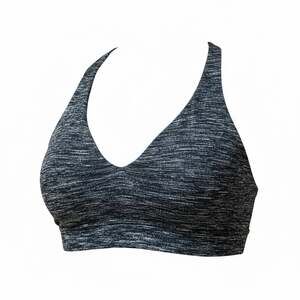 Victoria's Secret VSX Strappy-Back Plunge Sports Bra Black/Tornado Heather